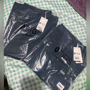 2 FIGS WOMENS SCRUB TOPS!both small and medium!DARK HARBOR!